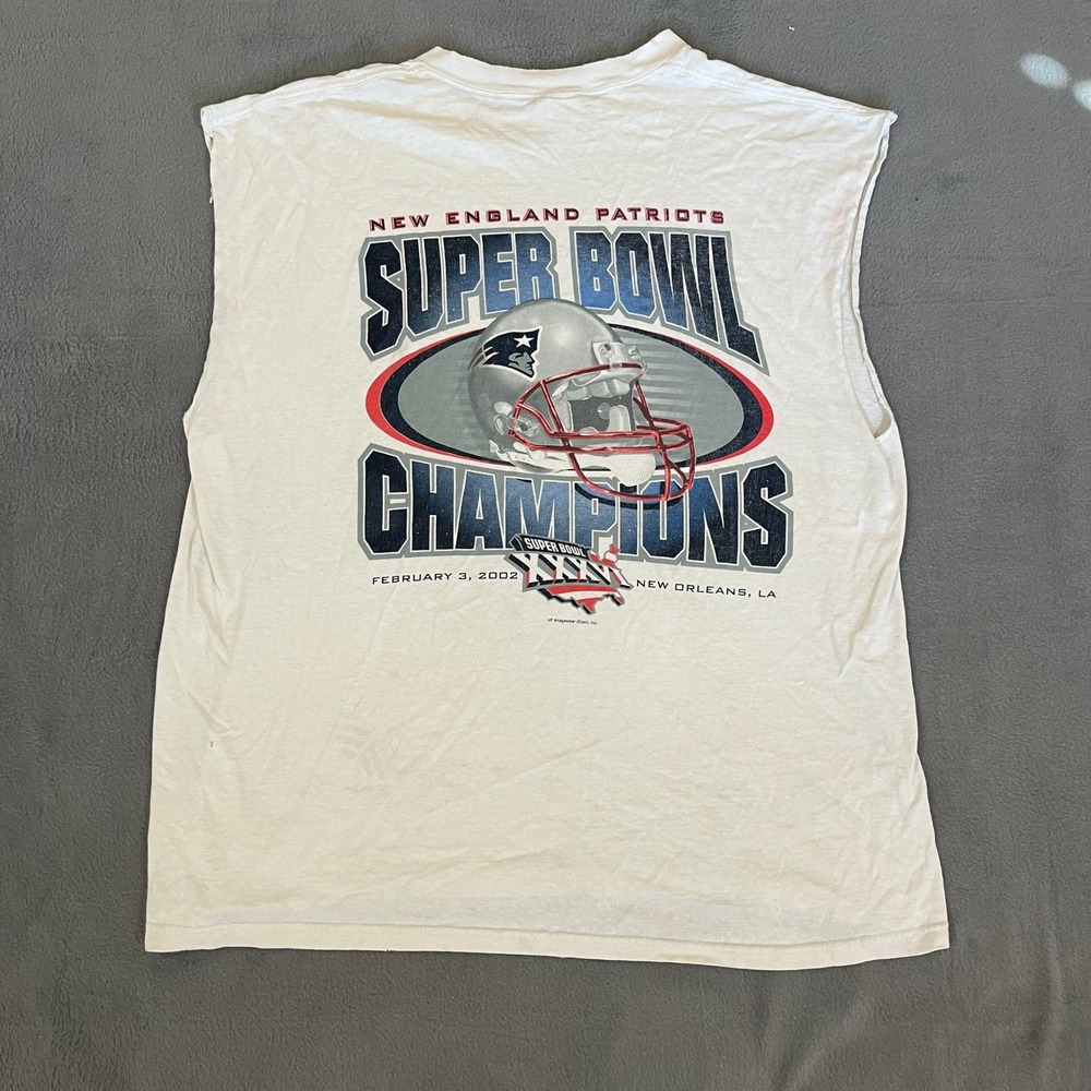 VTG New England Patriots Super Bowl‎ Champions XXXVI Tank Top XL
